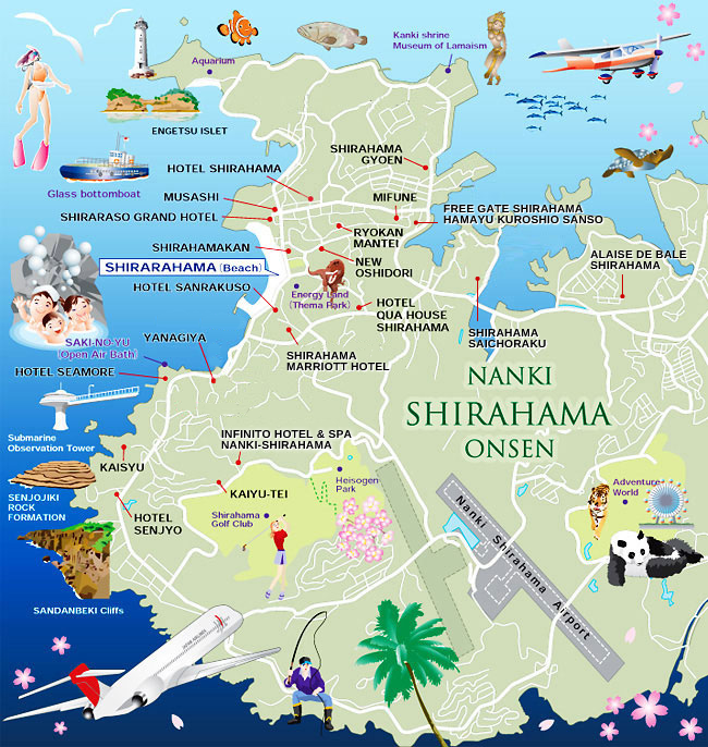 Shirahama Onsen: Access Map